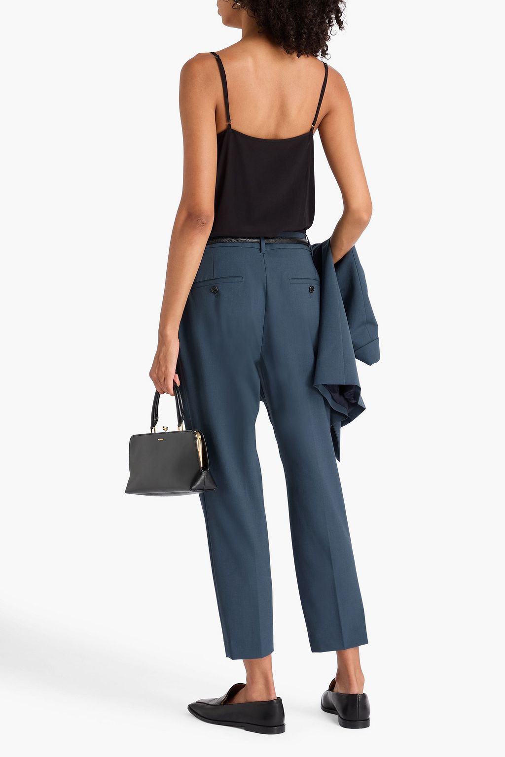 THEORY Treeca 2 cropped wool-blend slim-leg pants