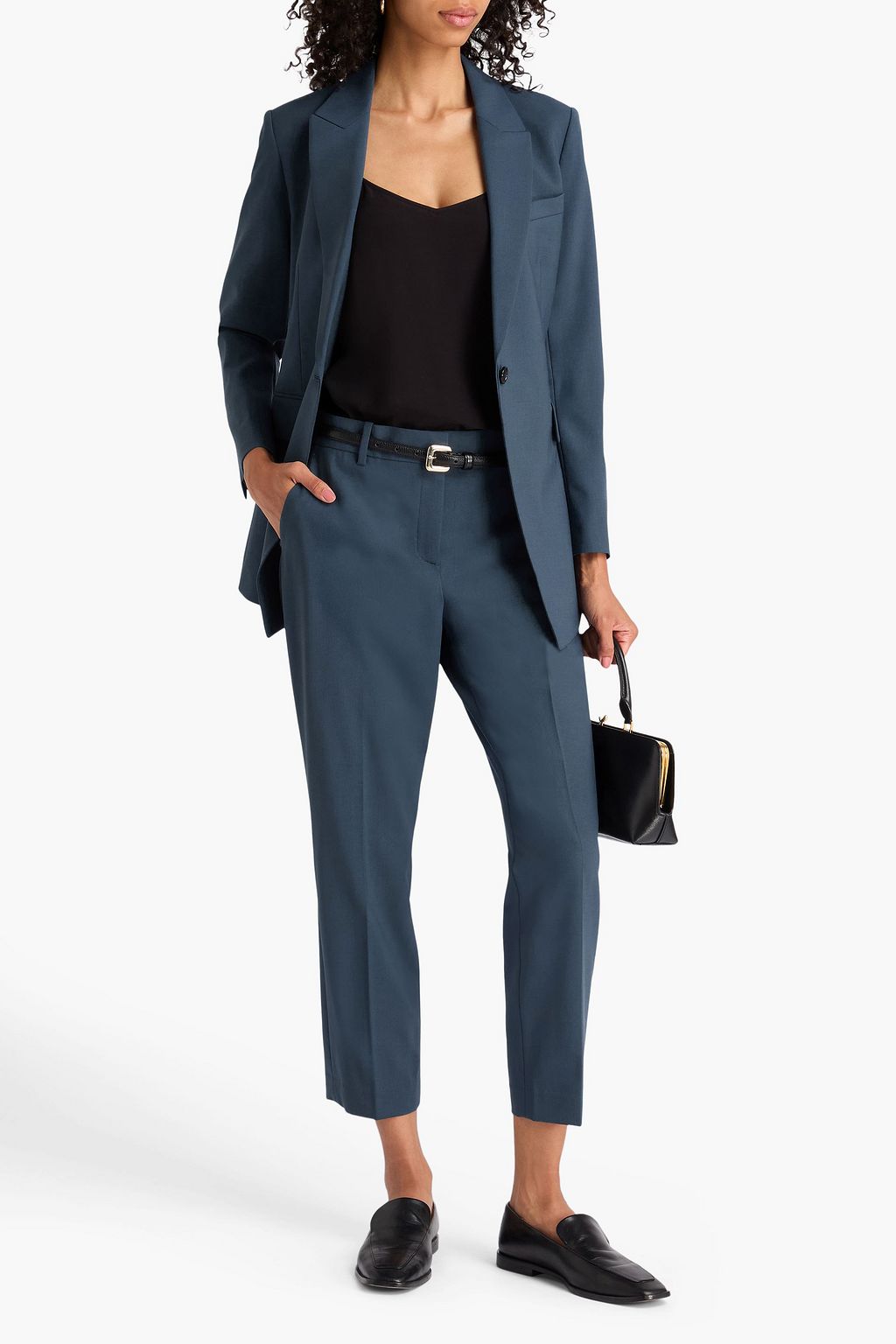 THEORY Treeca 2 cropped wool-blend slim-leg pants