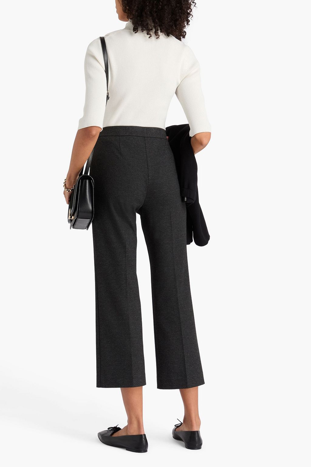 THEORY Cropped jacquard bootcut pants