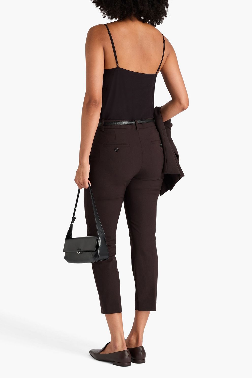 THEORY Cropped Hose „Treeca 2“ mit schmalem Bein aus einer Wollmischung