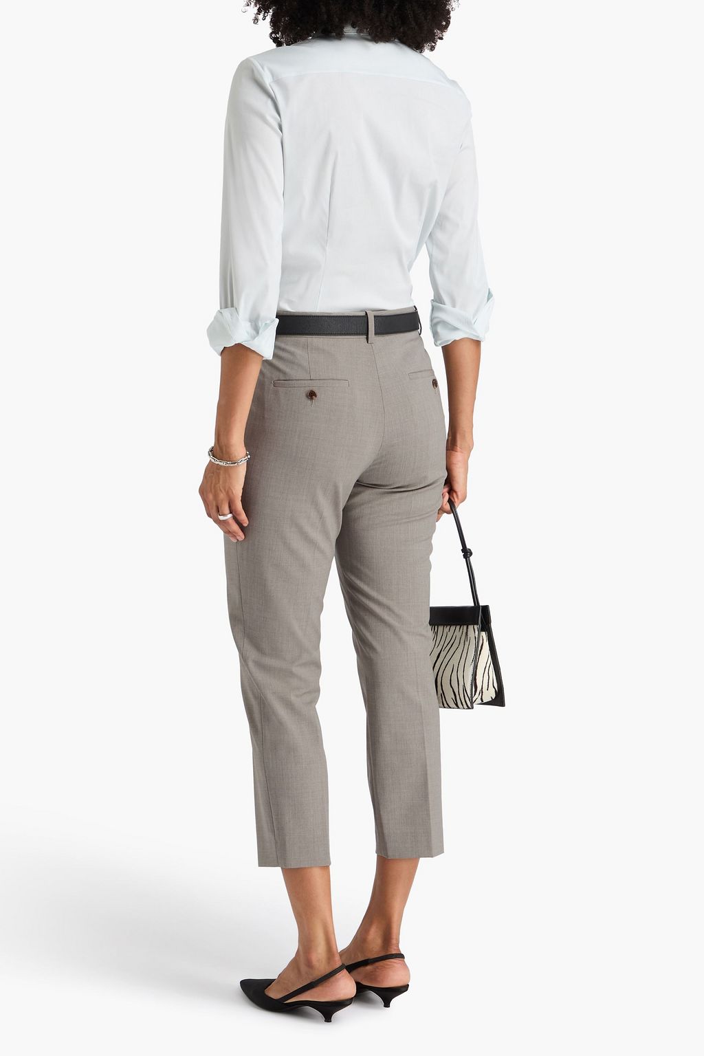 THEORY Treeca 2 cropped wool-blend slim-leg pants