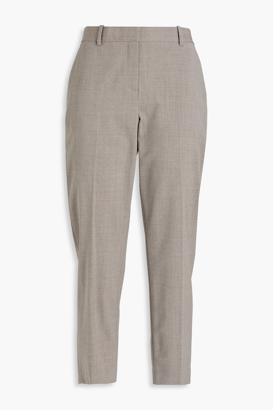 Theory Treeca 2 Cropped Wool-blend Slim-leg Trousers In Brown