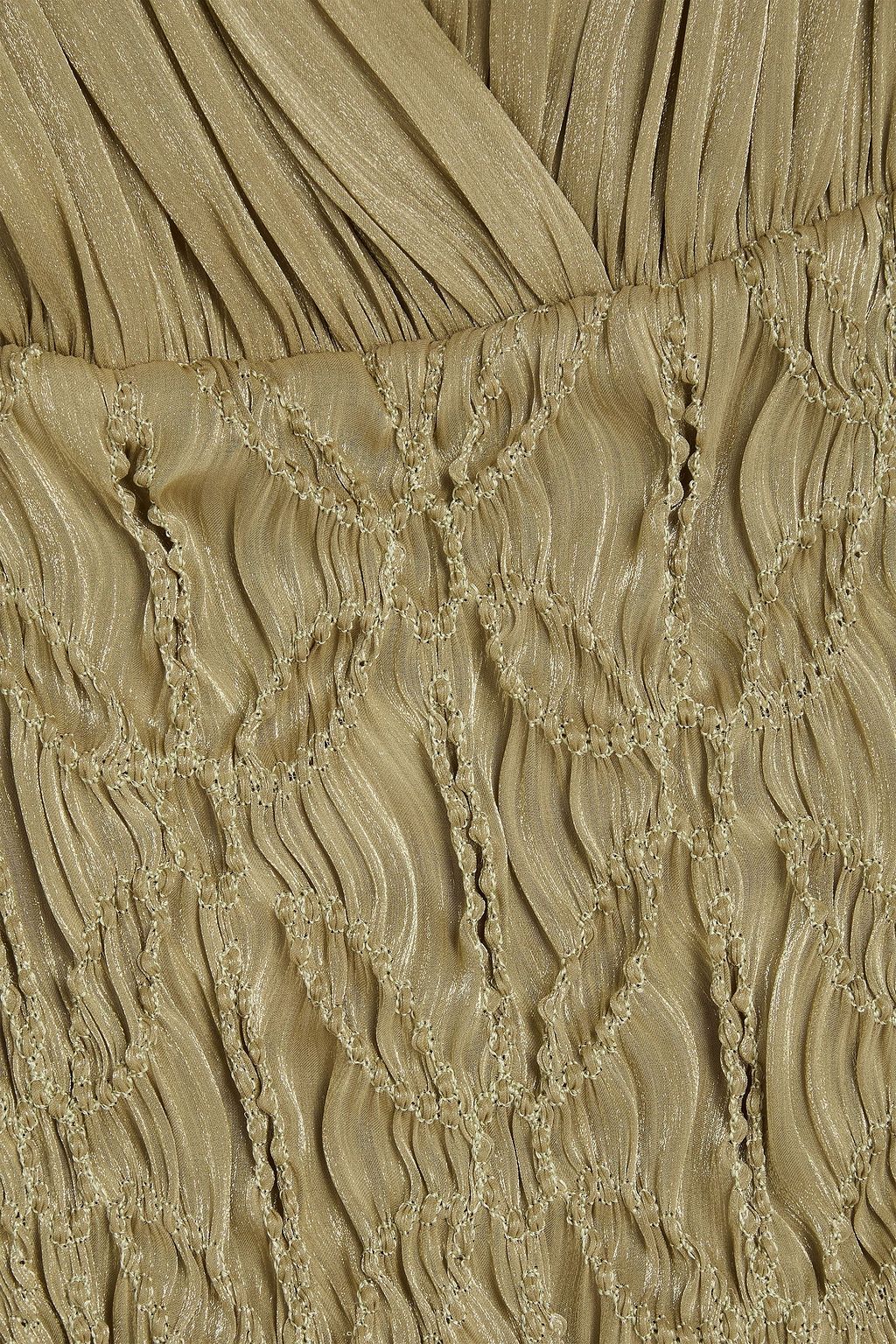 COSTARELLOS Gathered georgette gown