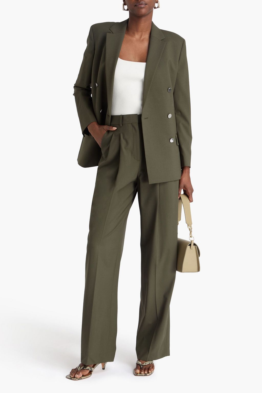 THEORY Wool-blend straight-leg pants