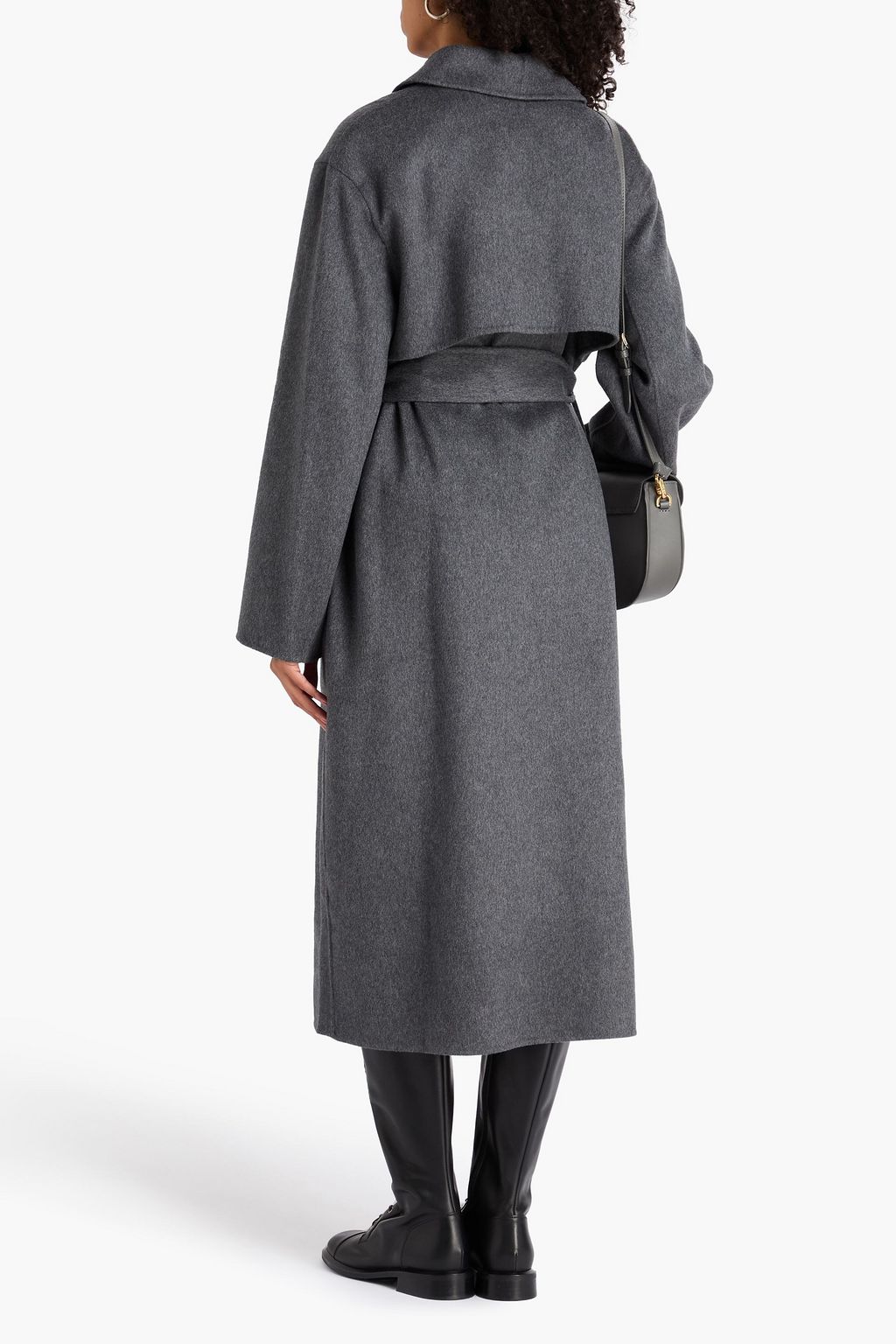 THEORY Belted brushed wool and cashmere-blend felt coat