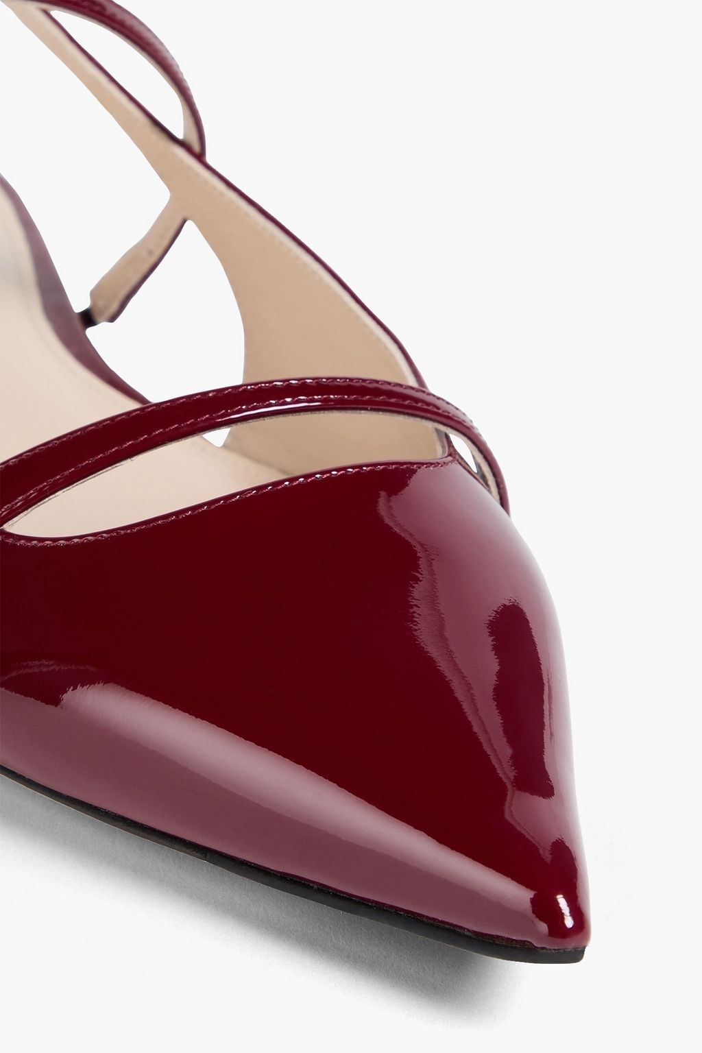 ALEXANDRE BIRMAN Tita patent-leather slingback point-toe flats