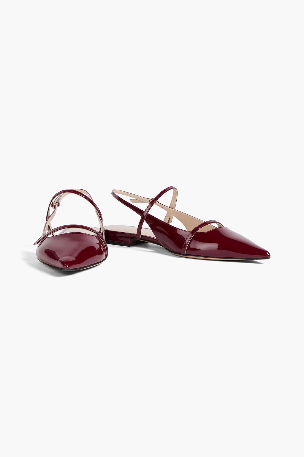 ALEXANDRE BIRMAN Tita patent-leather slingback point-toe flats