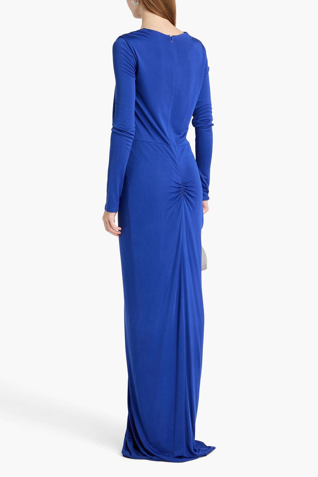 COSTARELLOS Ruched stretch-jersey gown