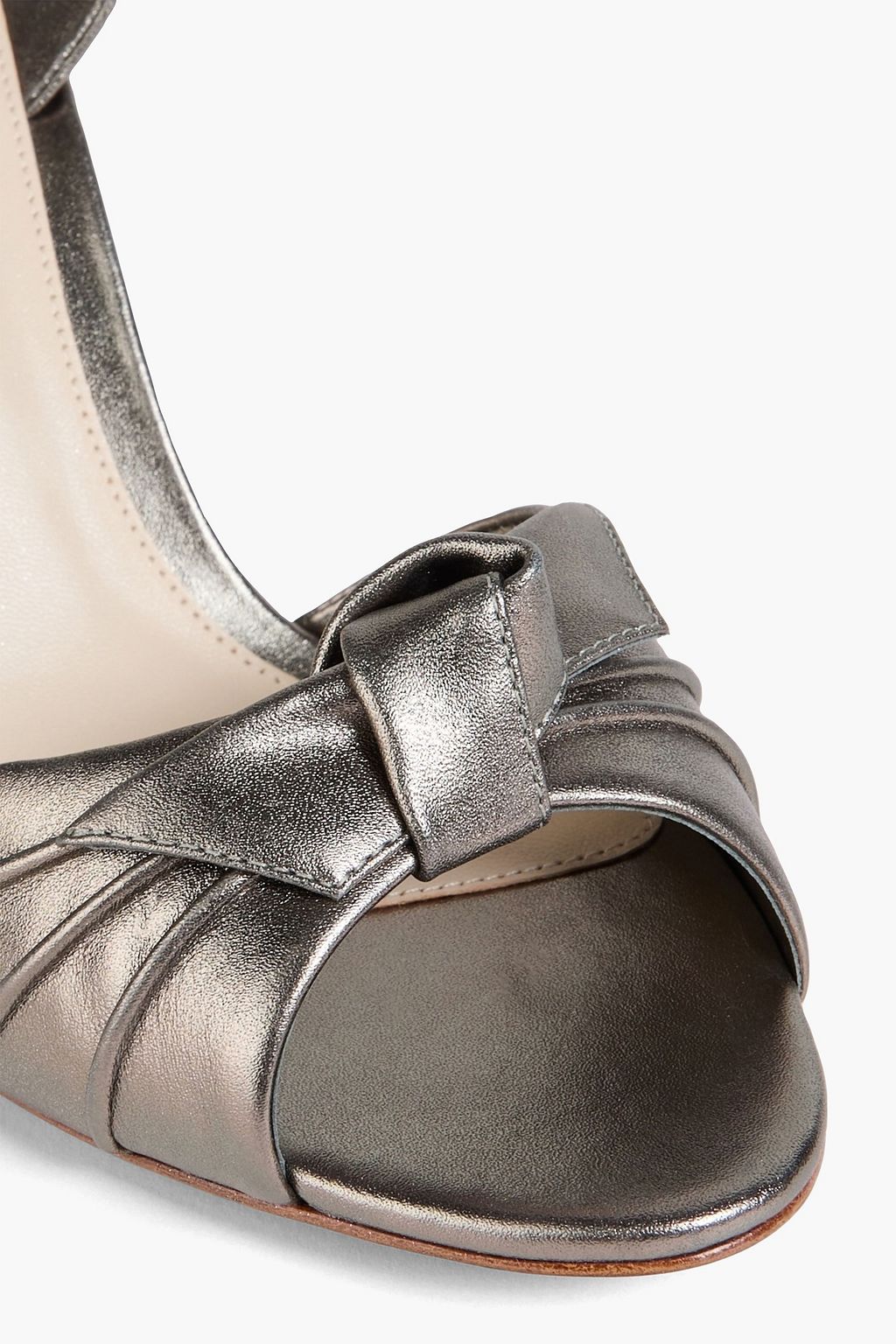 ALEXANDRE BIRMAN New Clarita bow-detailed metallic leather sandals