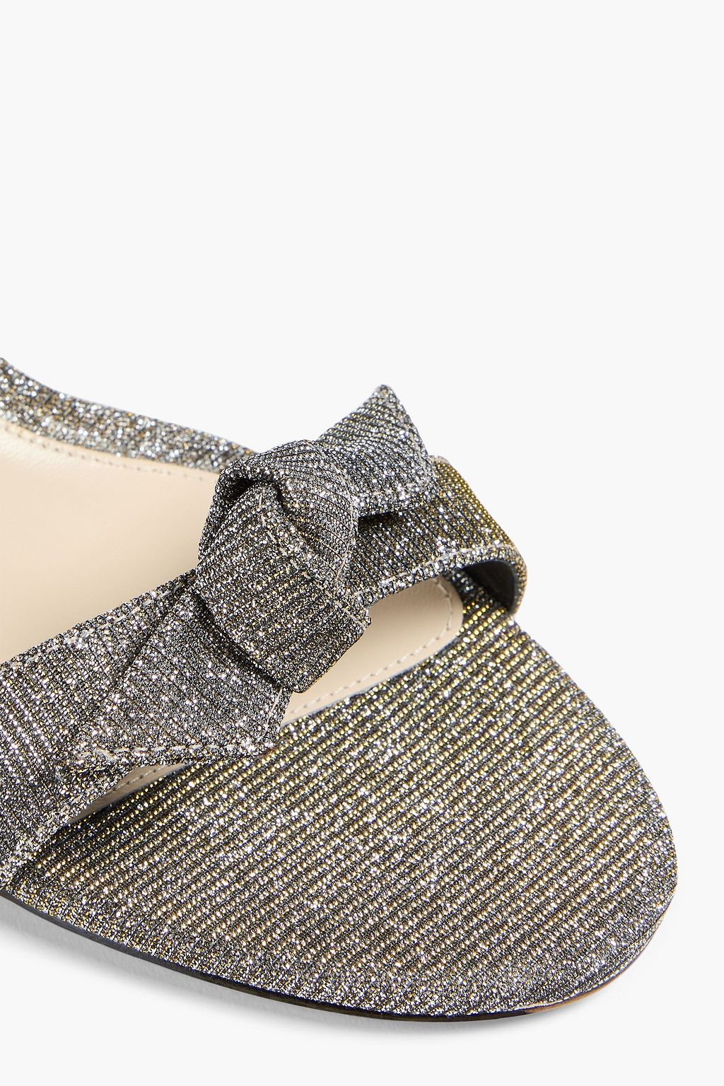 ALEXANDRE BIRMAN Clarita bow-detailed lamé sandals