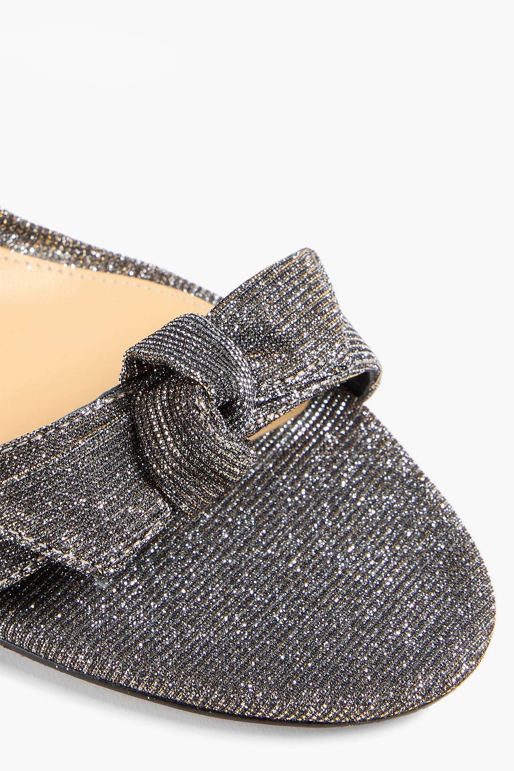 ALEXANDRE BIRMAN Clarita bow-detailed lamé sandals
