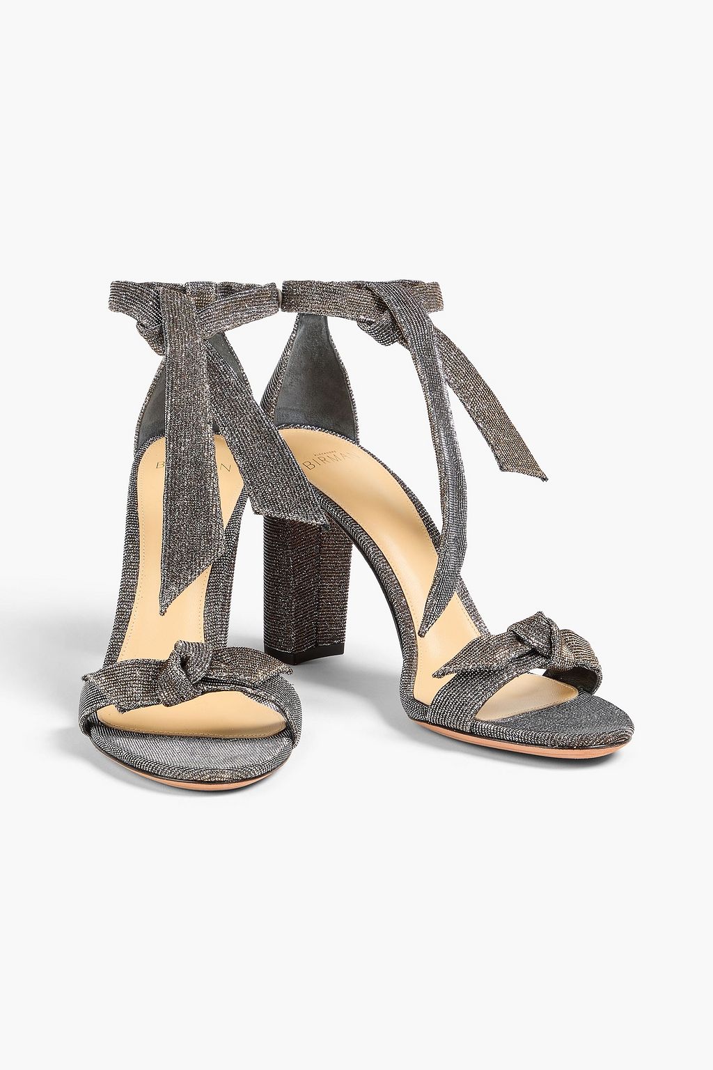 ALEXANDRE BIRMAN Clarita bow-detailed lamé sandals