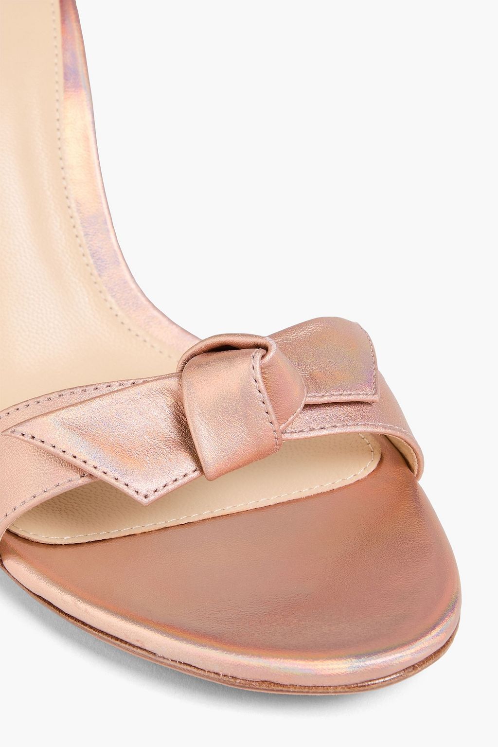 ALEXANDRE BIRMAN Clarita bow-detailed iridescent leather sandals