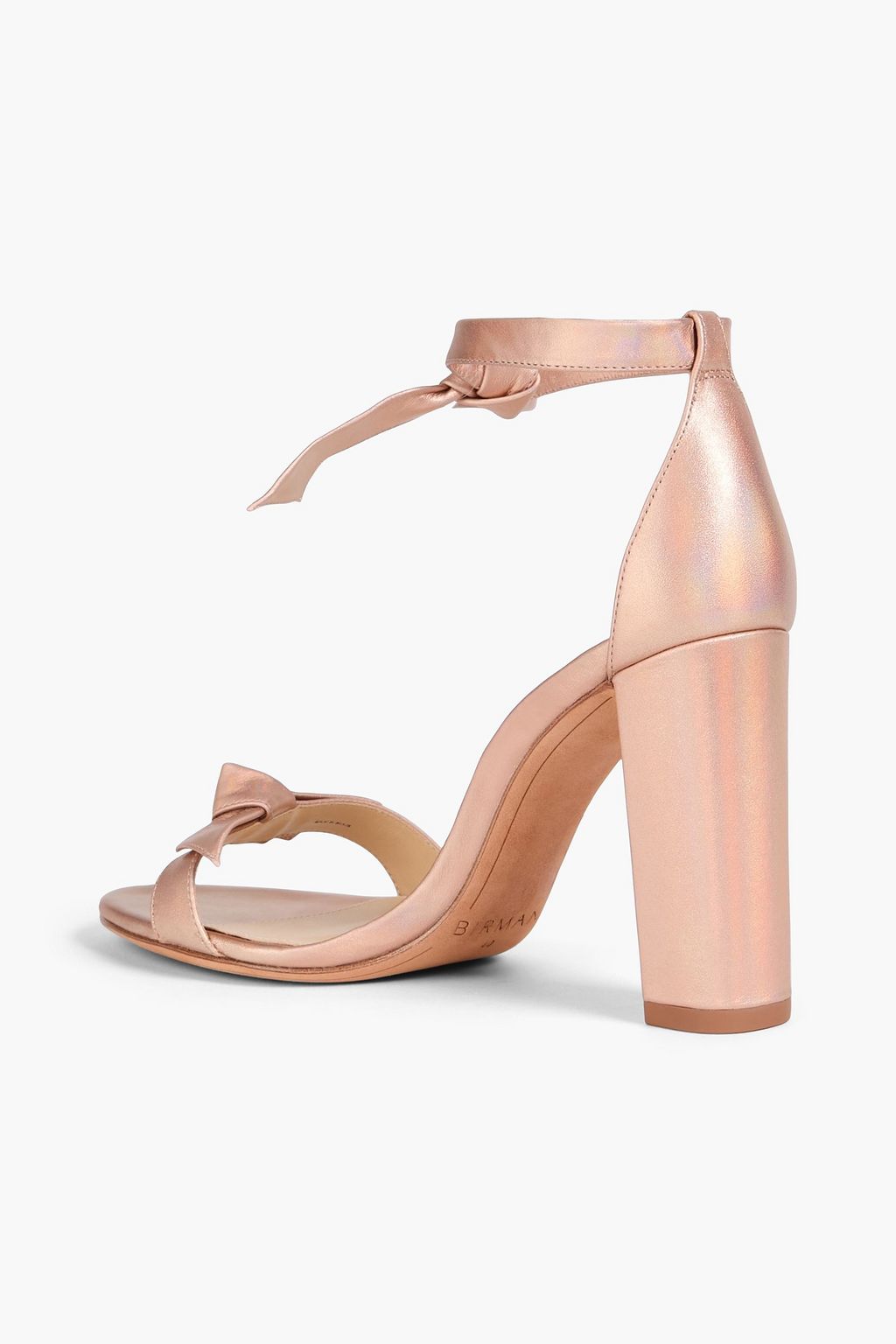 ALEXANDRE BIRMAN Clarita bow-detailed iridescent leather sandals