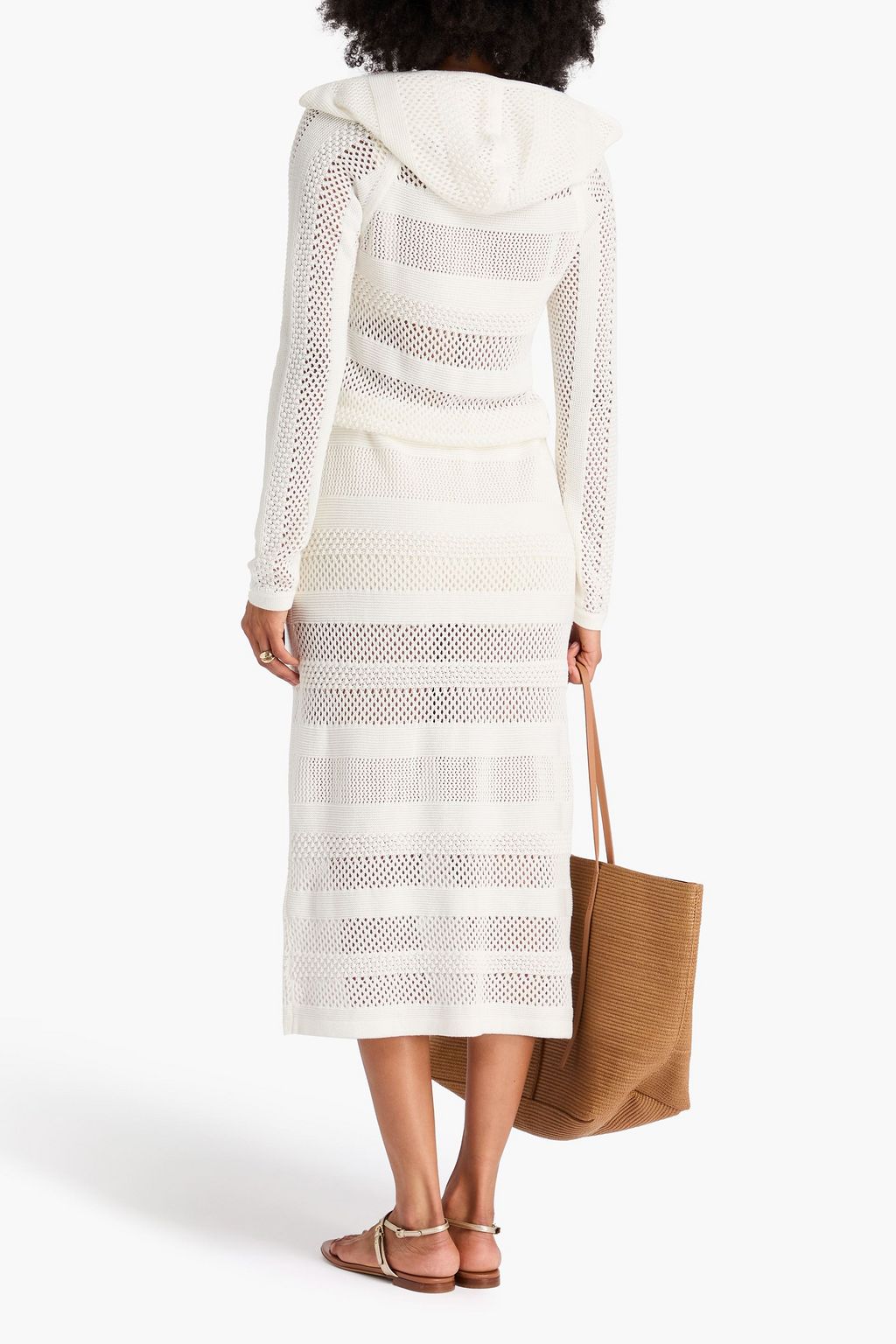 ZIMMERMANN 크로셰 니트 코튼 미디 드레스