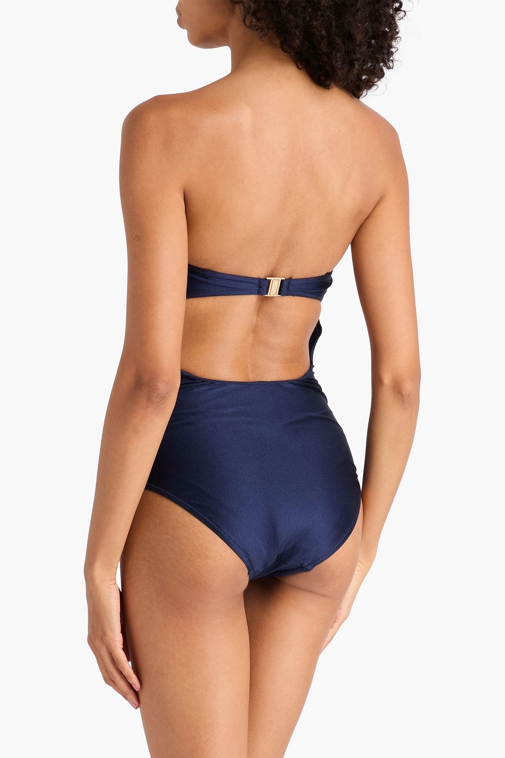 ZIMMERMANN لباس سباحة بتصميم باندو مُدعّم بأسلاك سفلية بقِطع محاكة بجانب بعضها البعض من الشبك