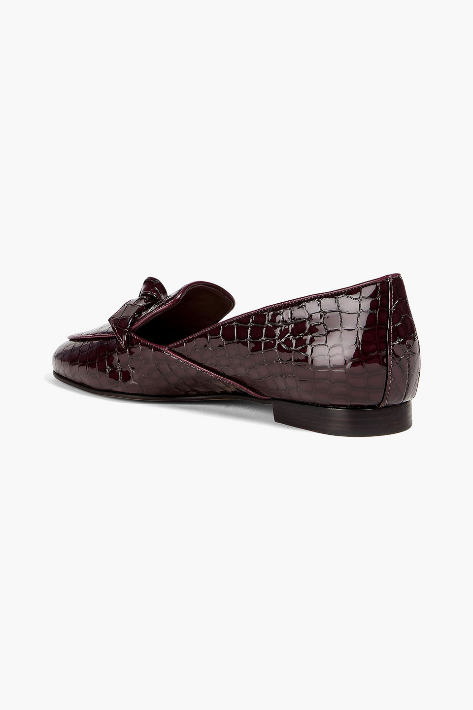  Alexandre Birman - Loafers „clarita“ Aus Leder Mit Krokodileffekt Und Schleife - Burgunderrot - Eu 37.5 
