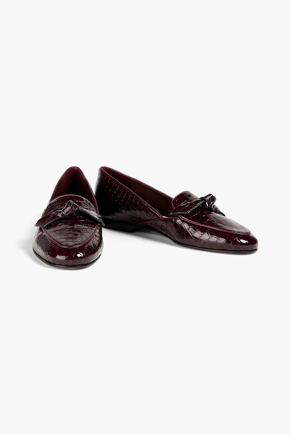  Alexandre Birman - Loafers „clarita“ Aus Leder Mit Krokodileffekt Und Schleife - Burgunderrot - Eu 37.5 