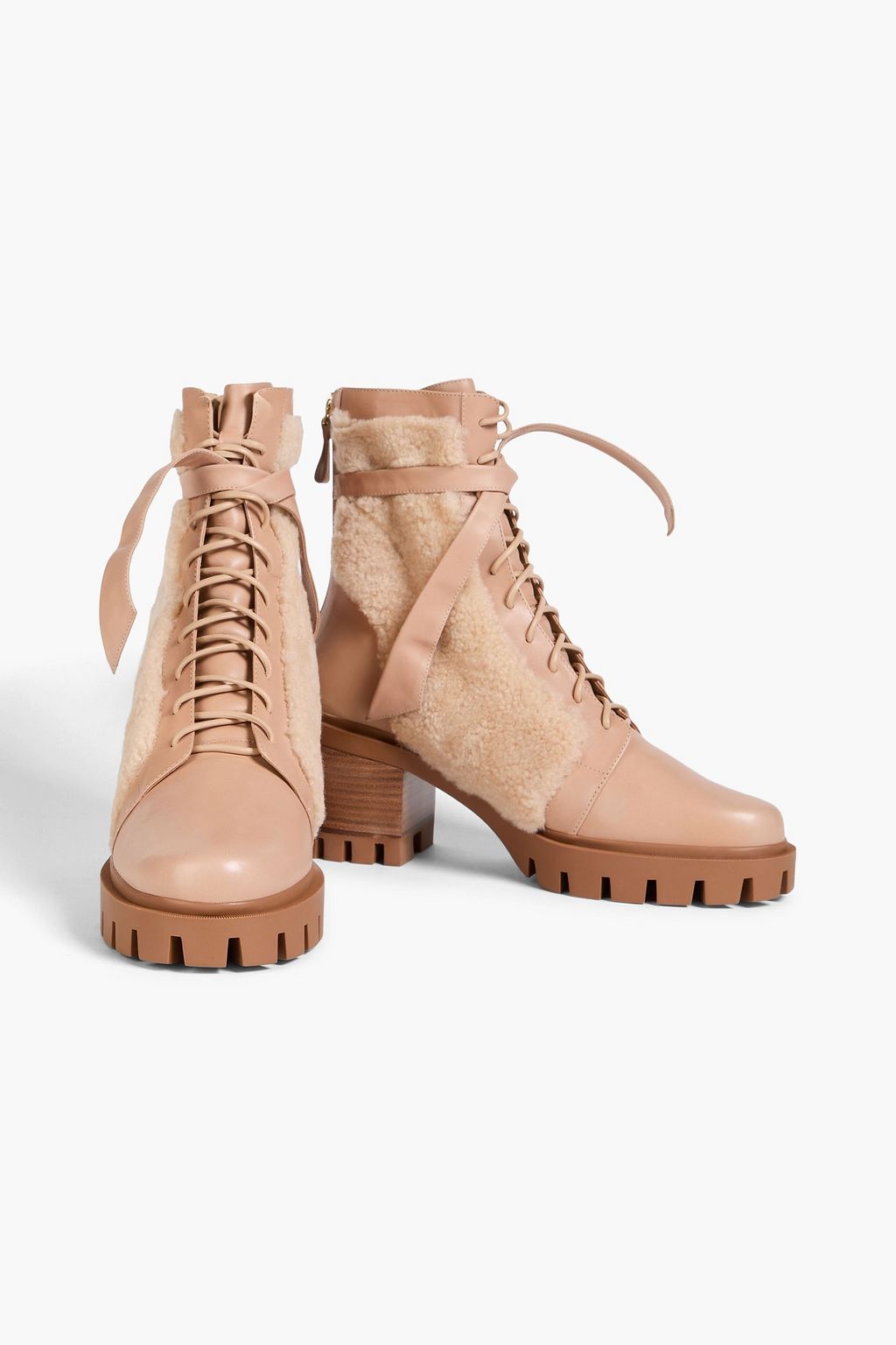 ALEXANDRE BIRMAN Clarita bow-detailed shearling combat boots