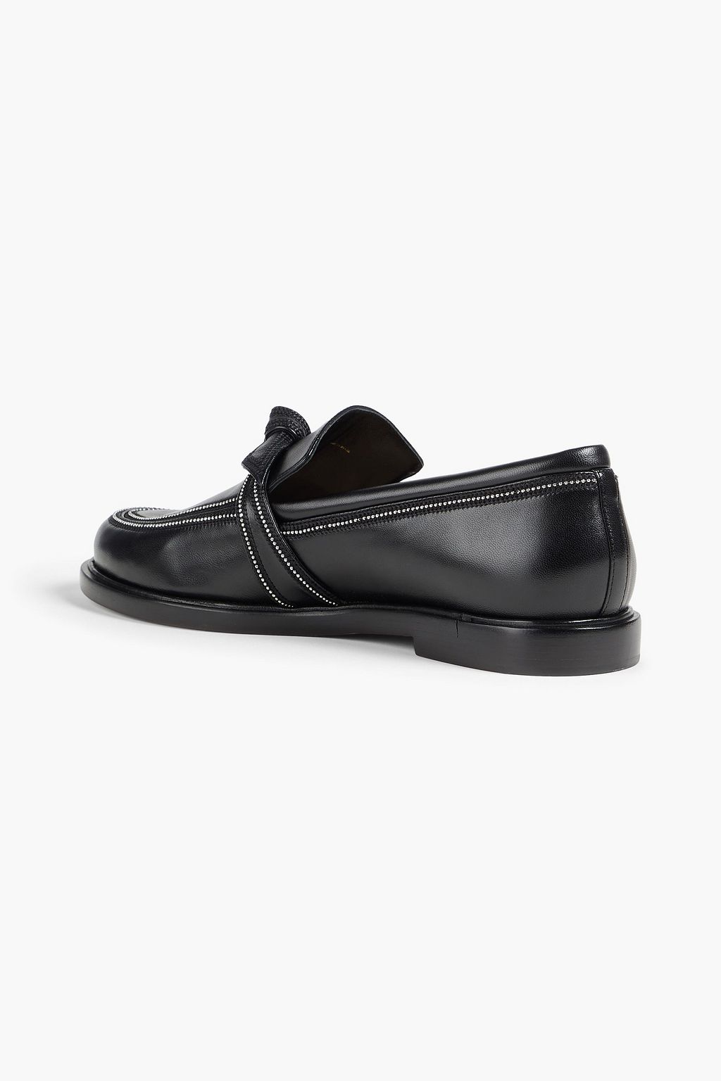 ALEXANDRE BIRMAN Clarita bow-detailed embellished leather loafers