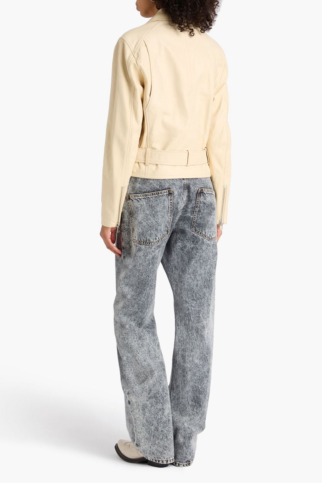 IRO جاكيت بايكر من الجلد