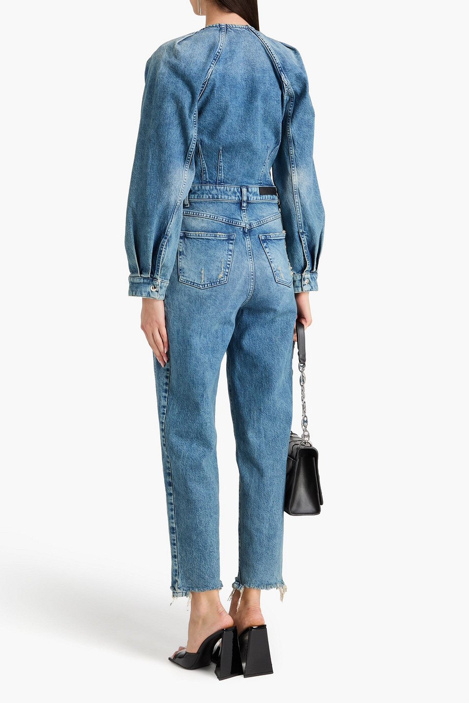  Iro - Distressed Denim Jumpsuit - Blue - Fr 34 