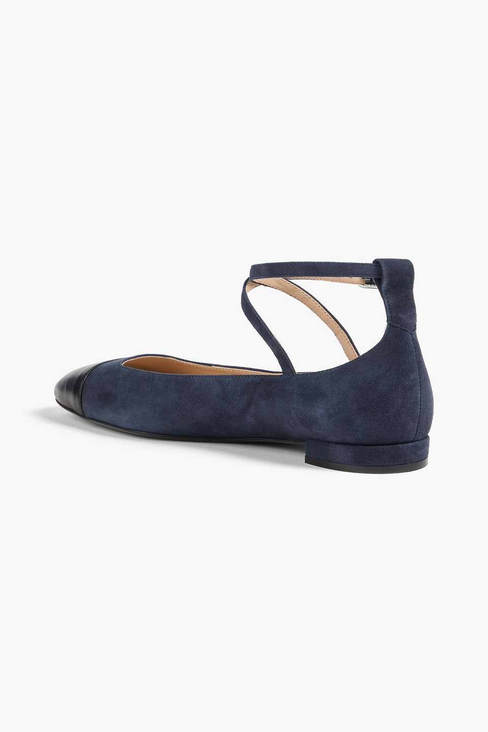  Stuart Weitzman - Eden Leather And Suede Ballet Flats - Blue - Us 7 