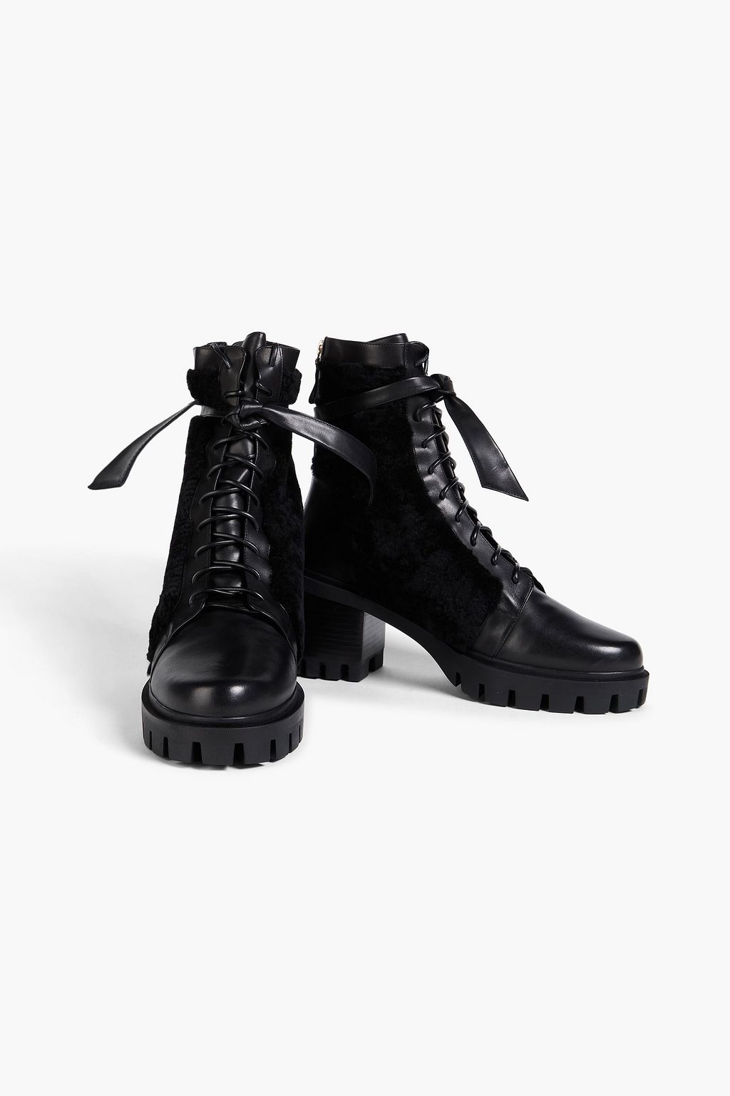 ALEXANDRE BIRMAN Clarita bow-detailed shearling combat boots