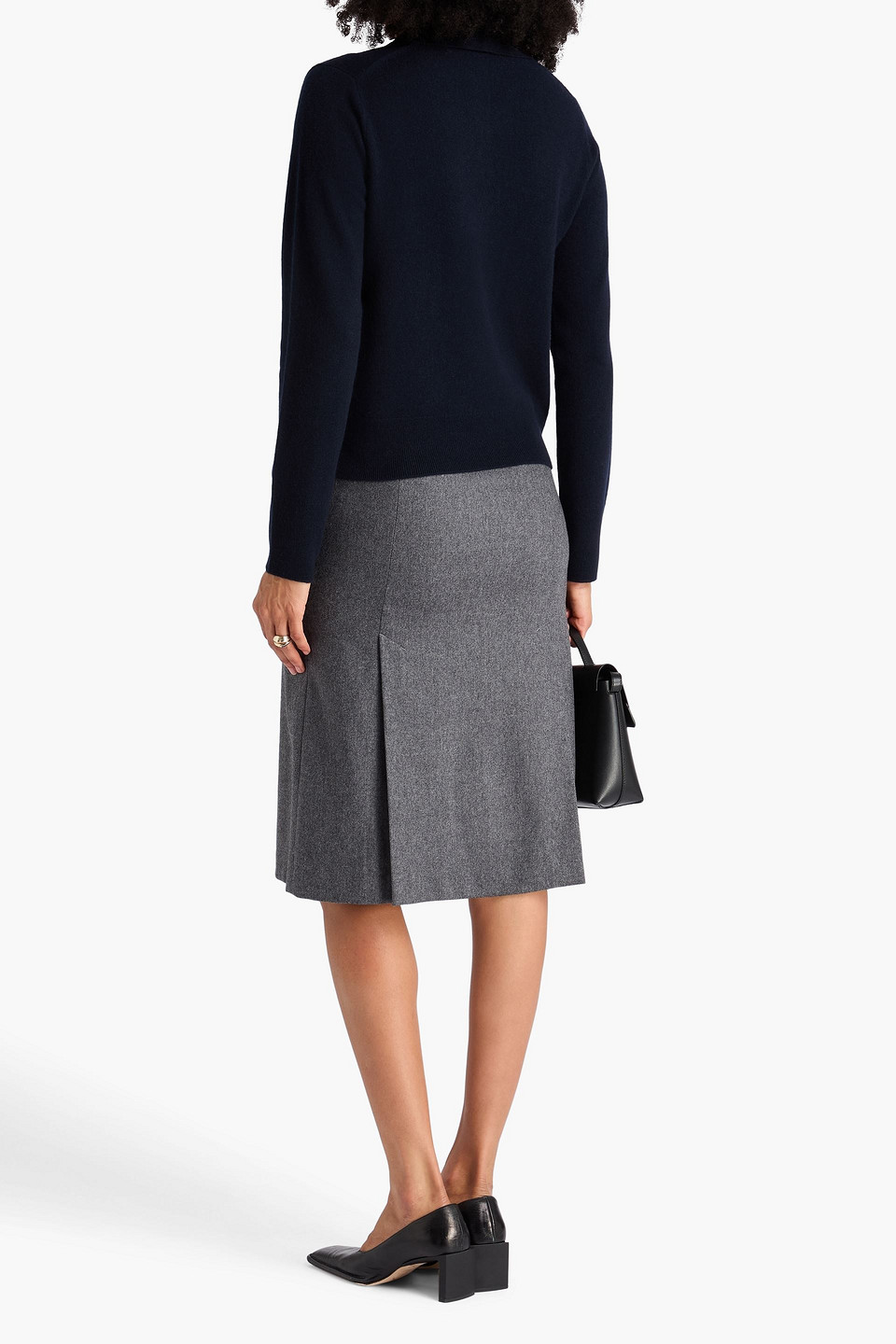 Vince Wool And Cashmere-blend Polo Sweater In Blue