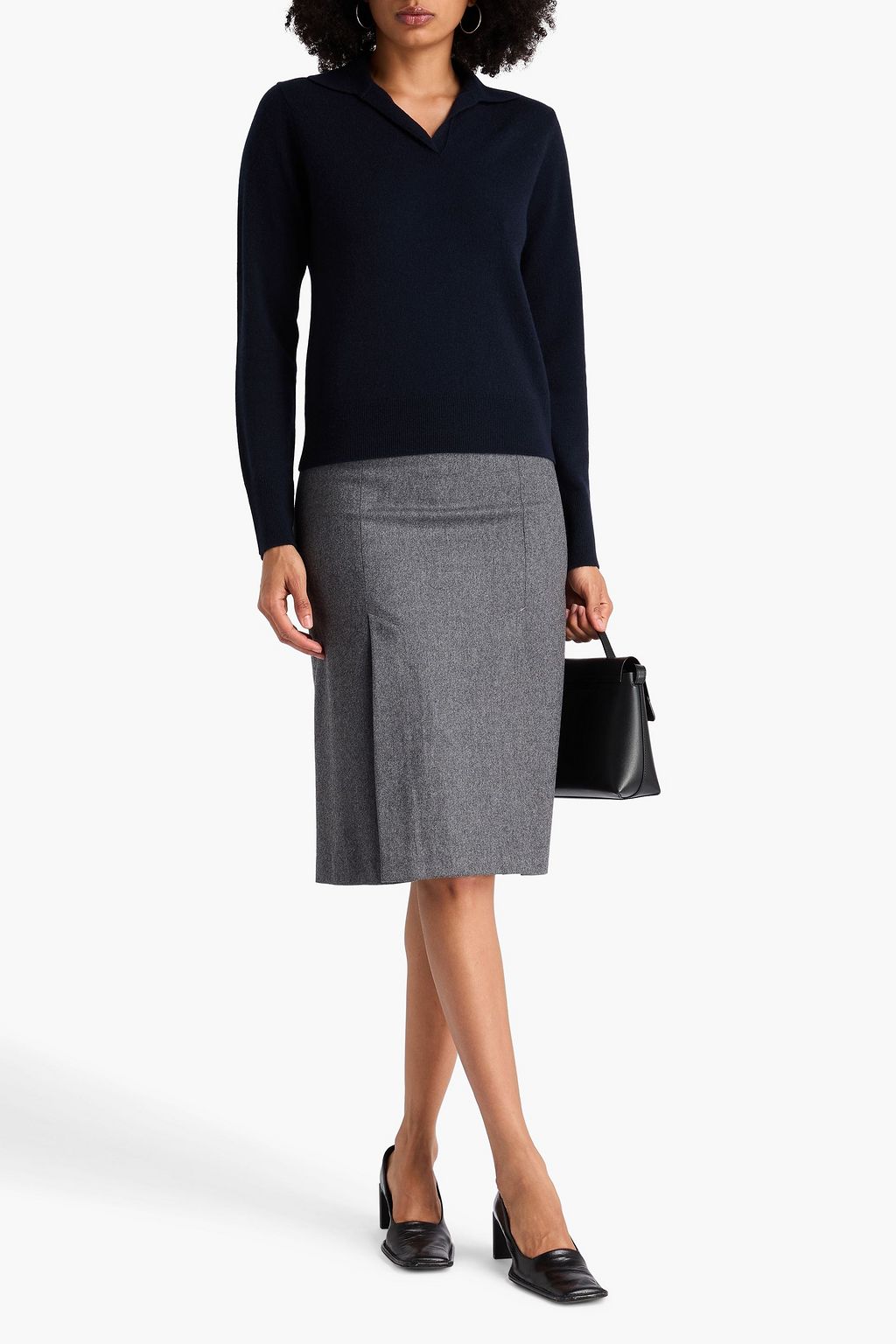 VINCE. Wool and cashmere-blend polo sweater