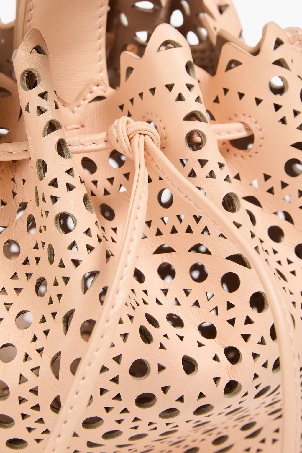 ALAÏA Rose Marie laser-cut leather bucket bag