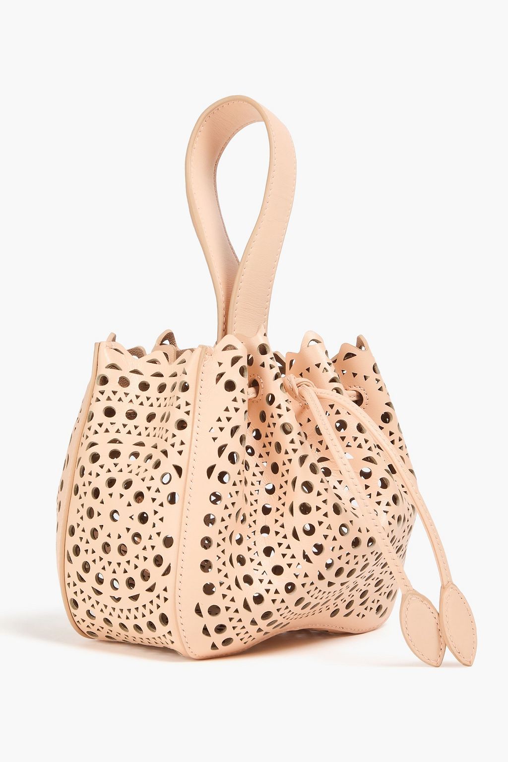 ALAÏA Rose Marie laser-cut leather bucket bag