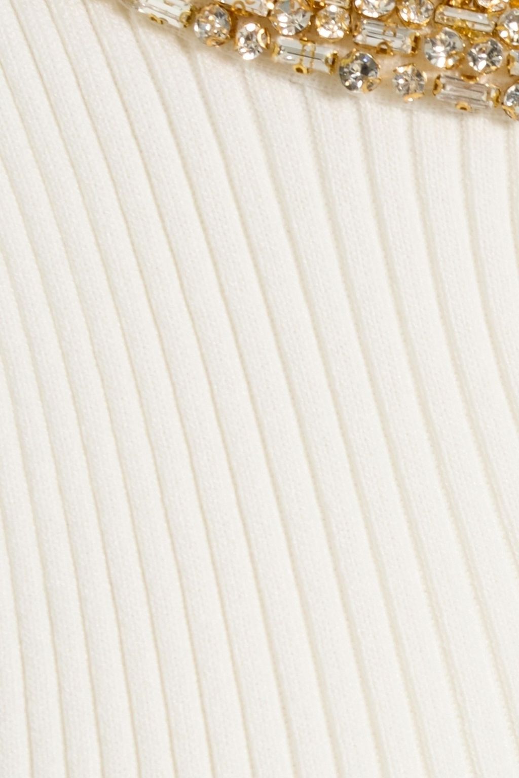 SANDRO Crystal-embellished ribbed-knit top