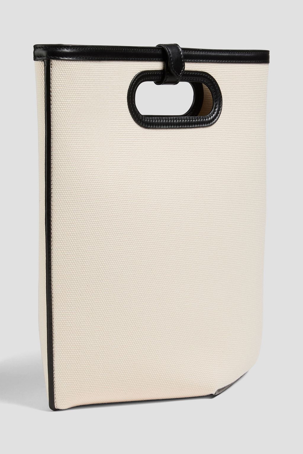 ALAÏA Folded leather-trimmed canvas tote