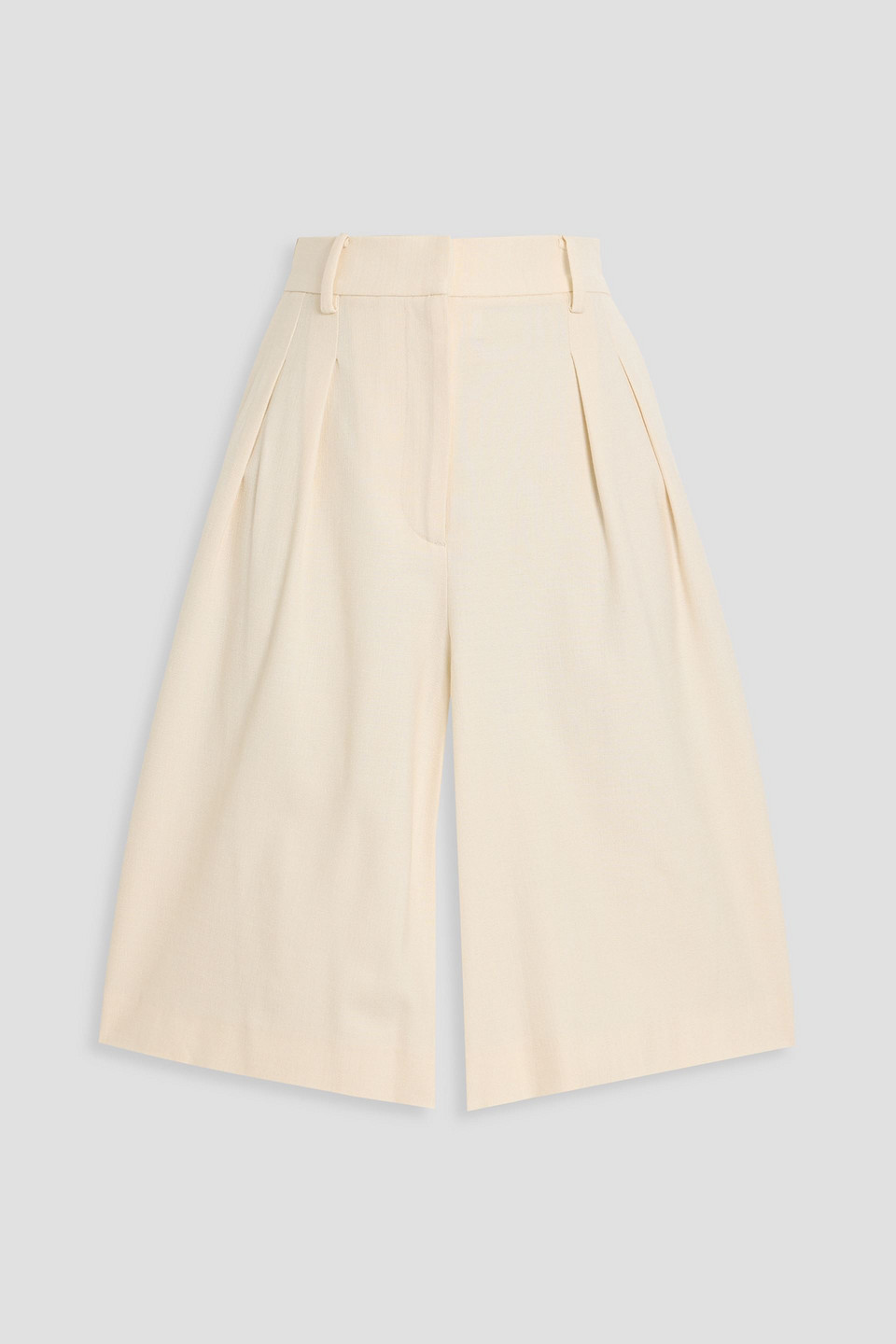 Maje Pleated Woven Shorts In Neutral