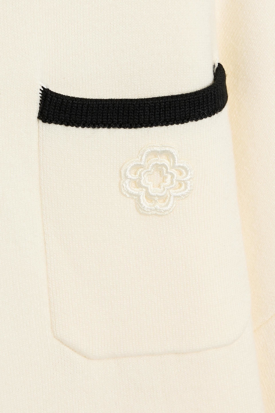 Maje Embroidered Knitted Cardigan In White