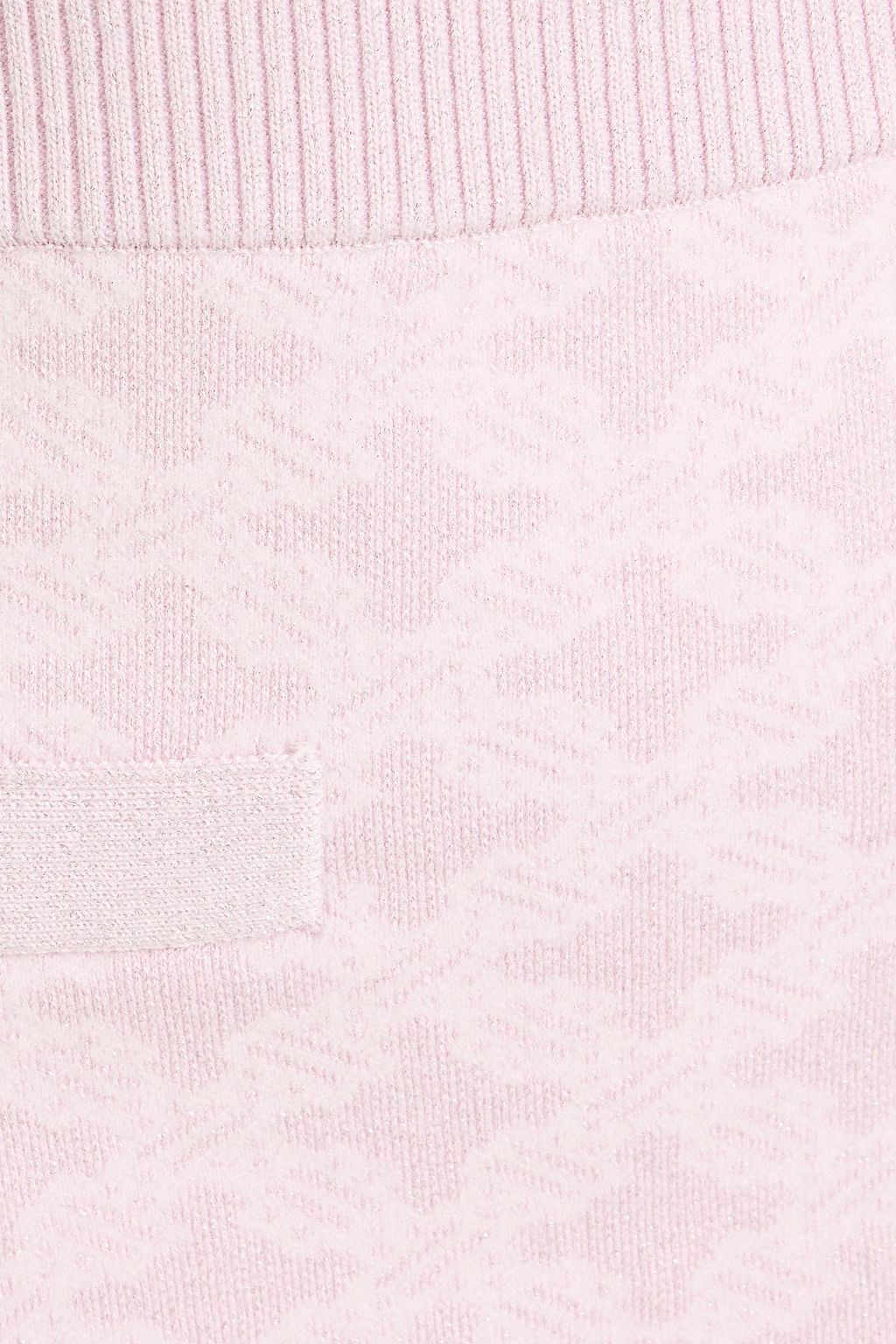 MAJE Metallic jacquard-knit mini skirt