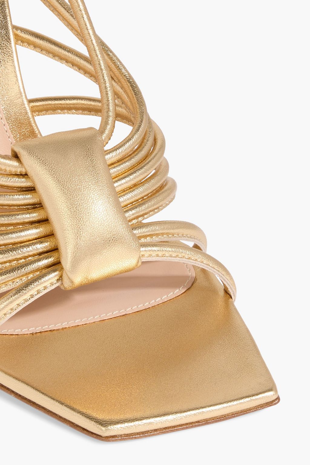 GIANVITO ROSSI Hellen metallic leather slingback sandals