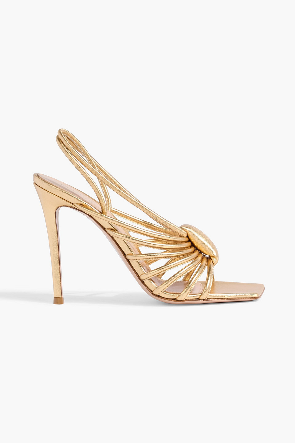 Gianvito Rossi Hellen Metallic Leather Slingback Sandals In Gold