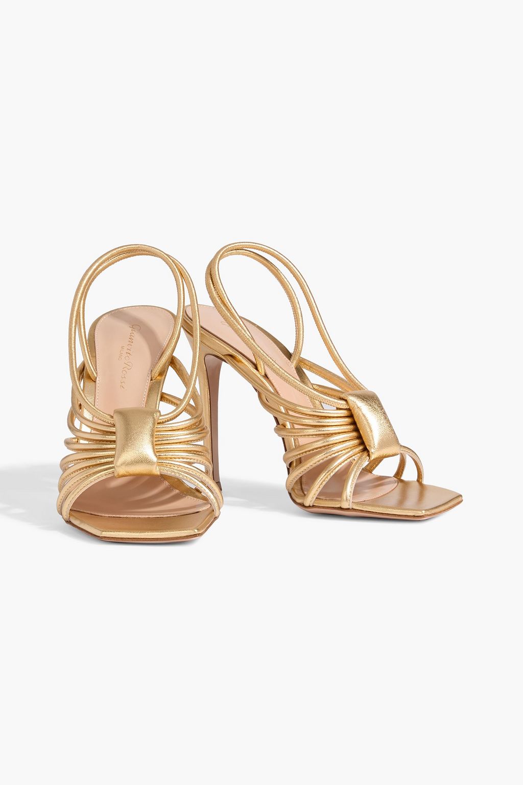 GIANVITO ROSSI Hellen metallic leather slingback sandals