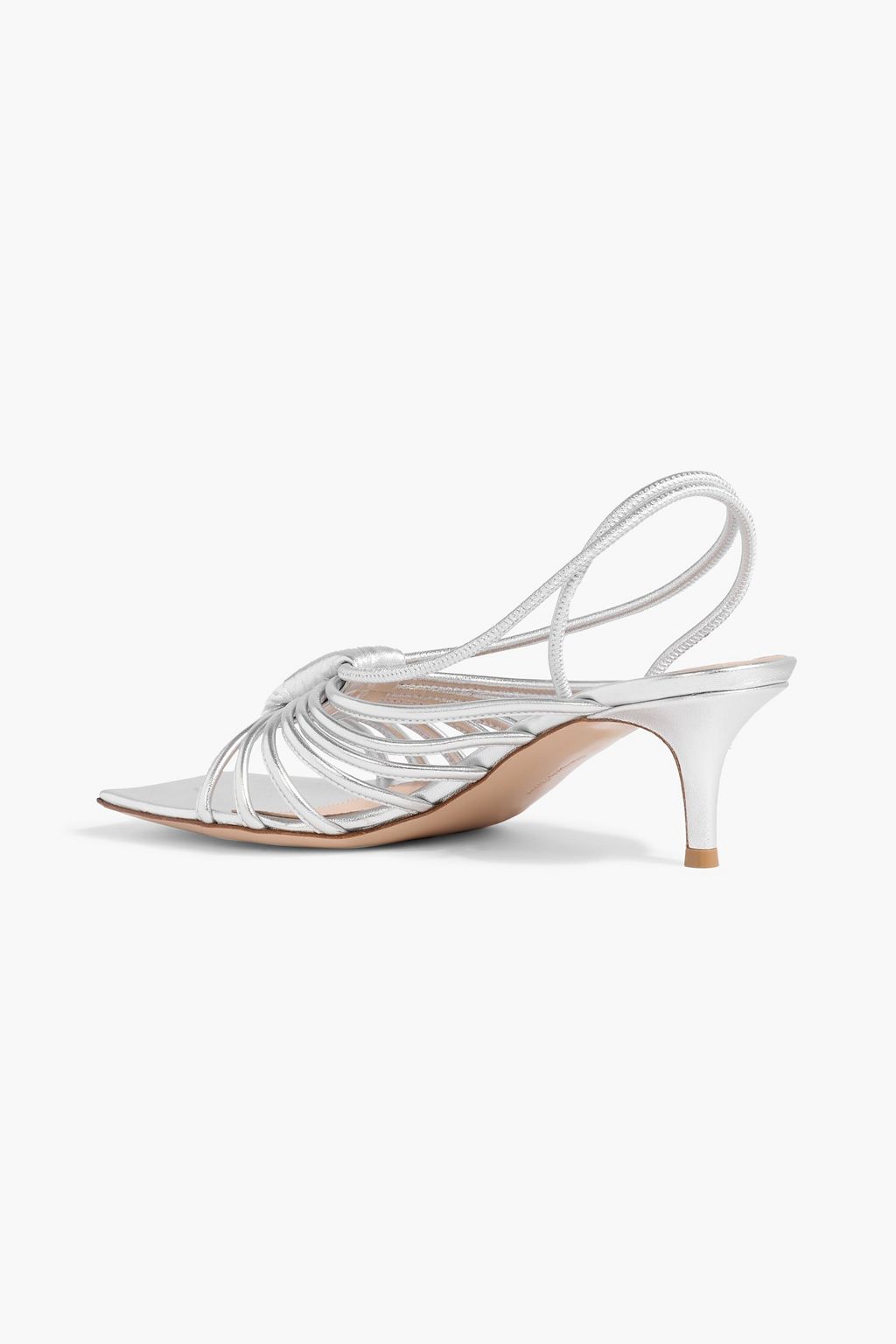GIANVITO ROSSI Hellen 55 metallic leather slingback sandals
