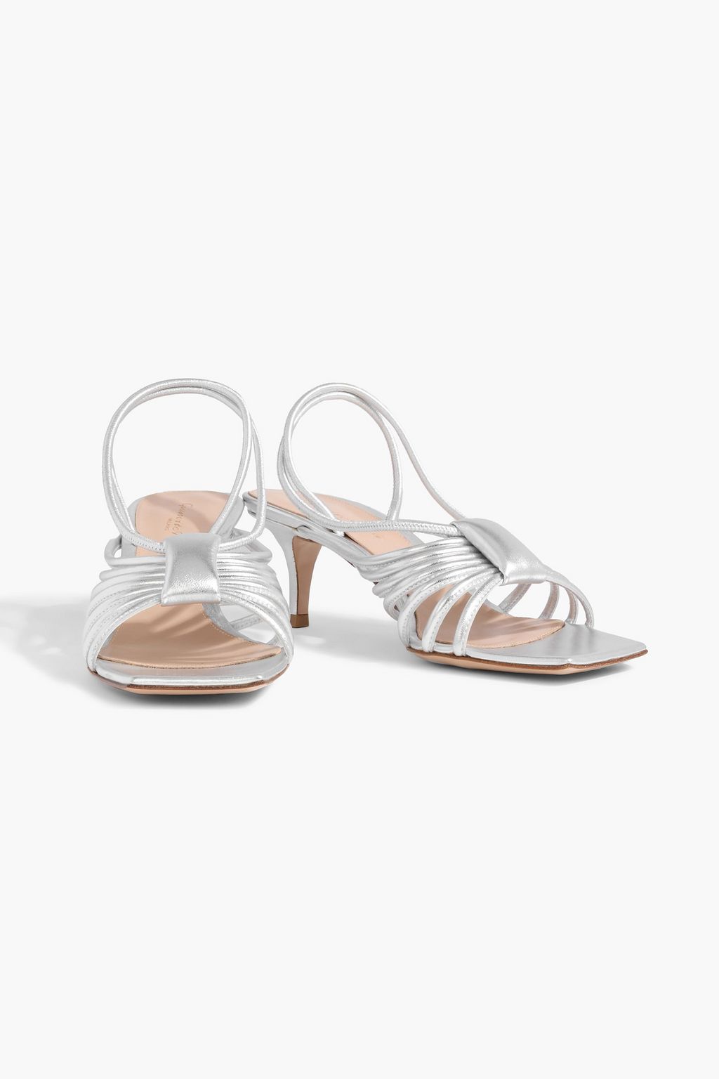 GIANVITO ROSSI Hellen 55 metallic leather slingback sandals