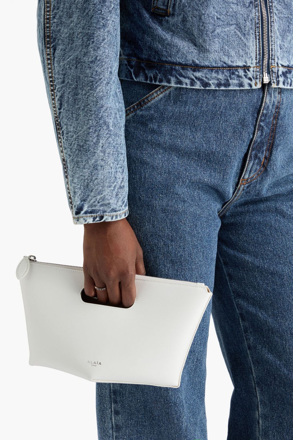 ALAÏA Folded leather clutch