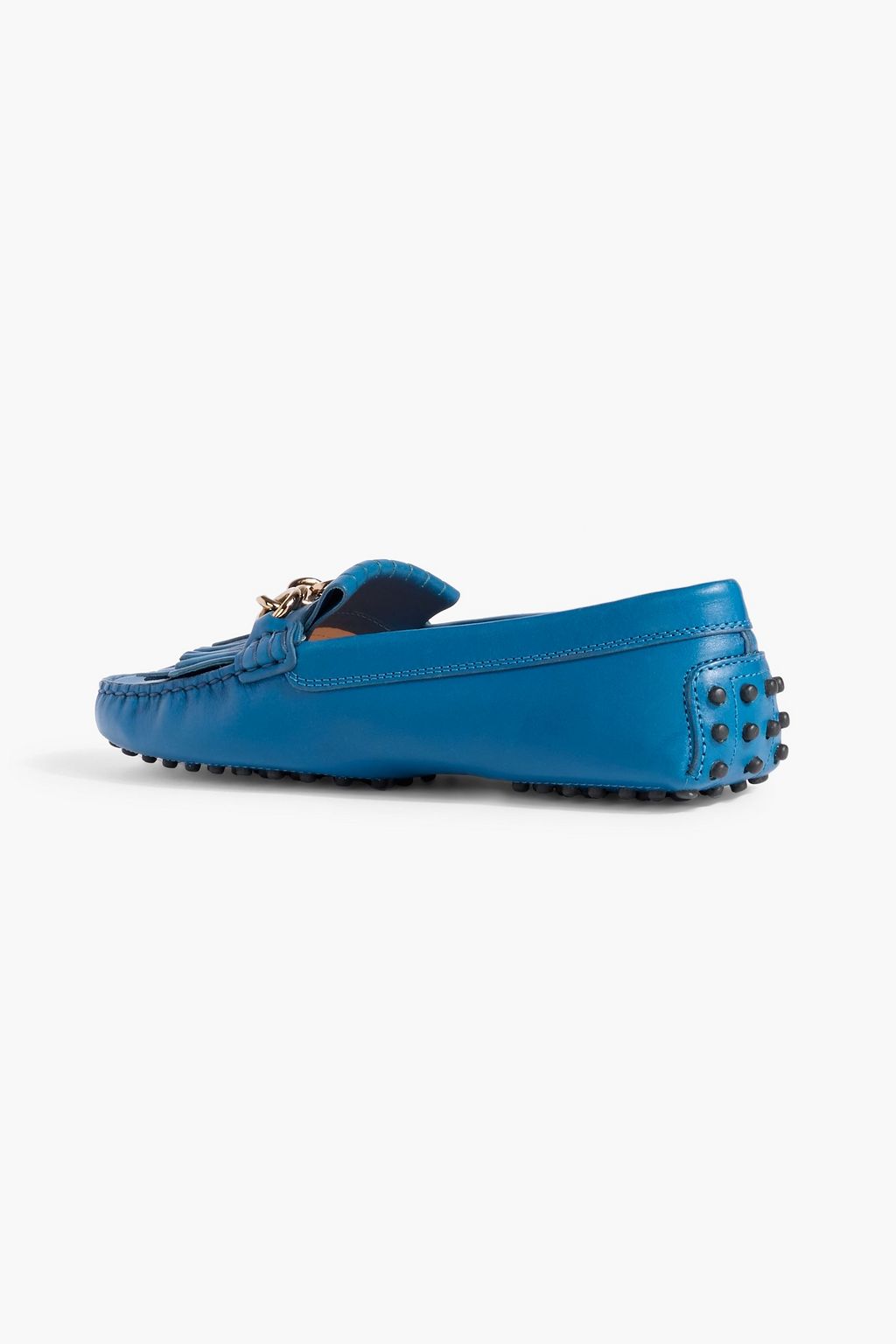 TOD'S Gommino fringed chain-embellished leather loafers