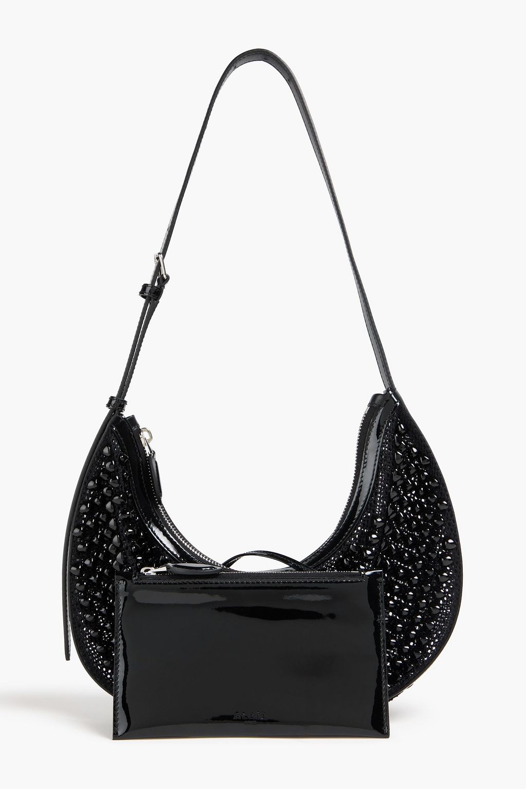 ALAÏA حقيبة كتف "ديمي" من الشبك مزيّنة بدبابيس معدنية