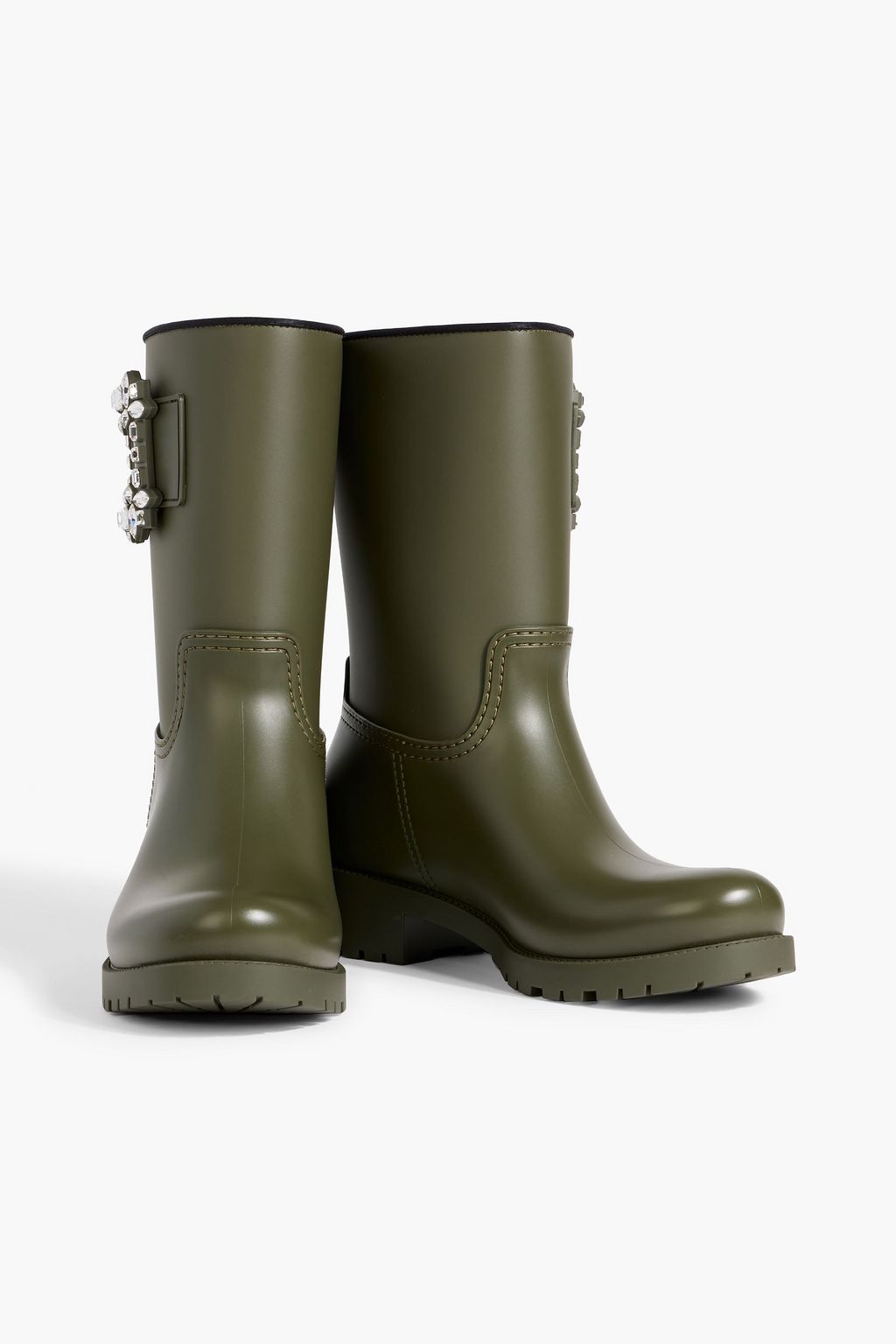 ROGER VIVIER Tempête Viv Strass embellished rubber rain boots