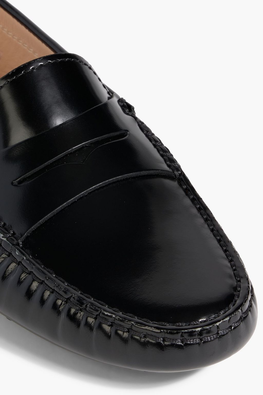 TOD'S Gommino glossed-leather loafers