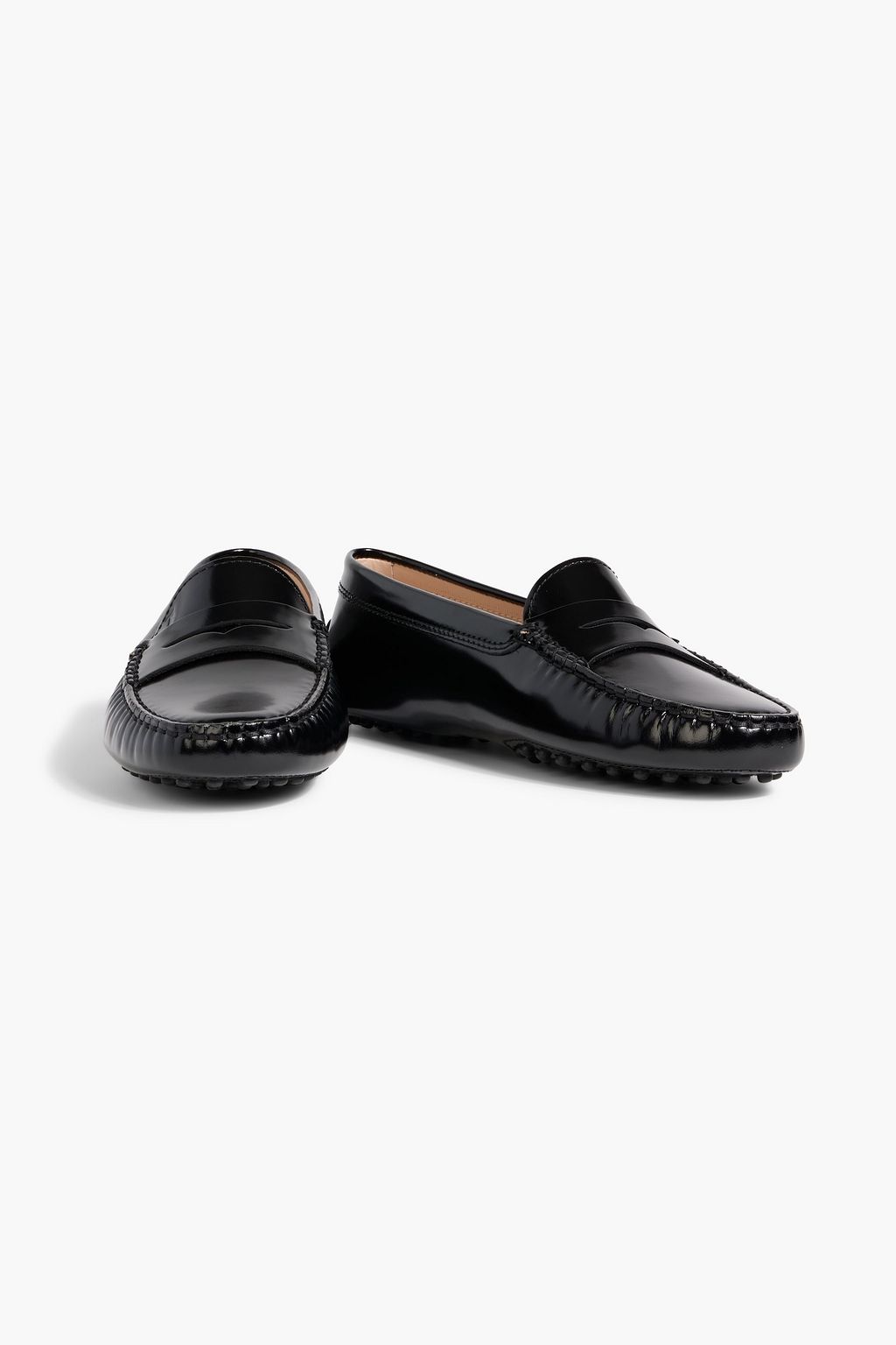 TOD'S Gommino glossed-leather loafers