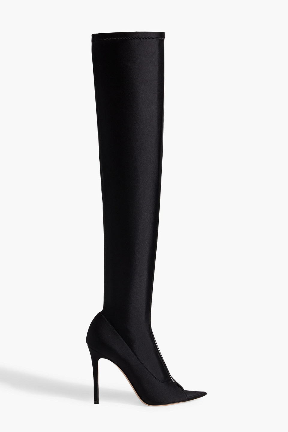 Gianvito Rossi Hiroko Pvc And Satin Over-the-knee Boots In Black