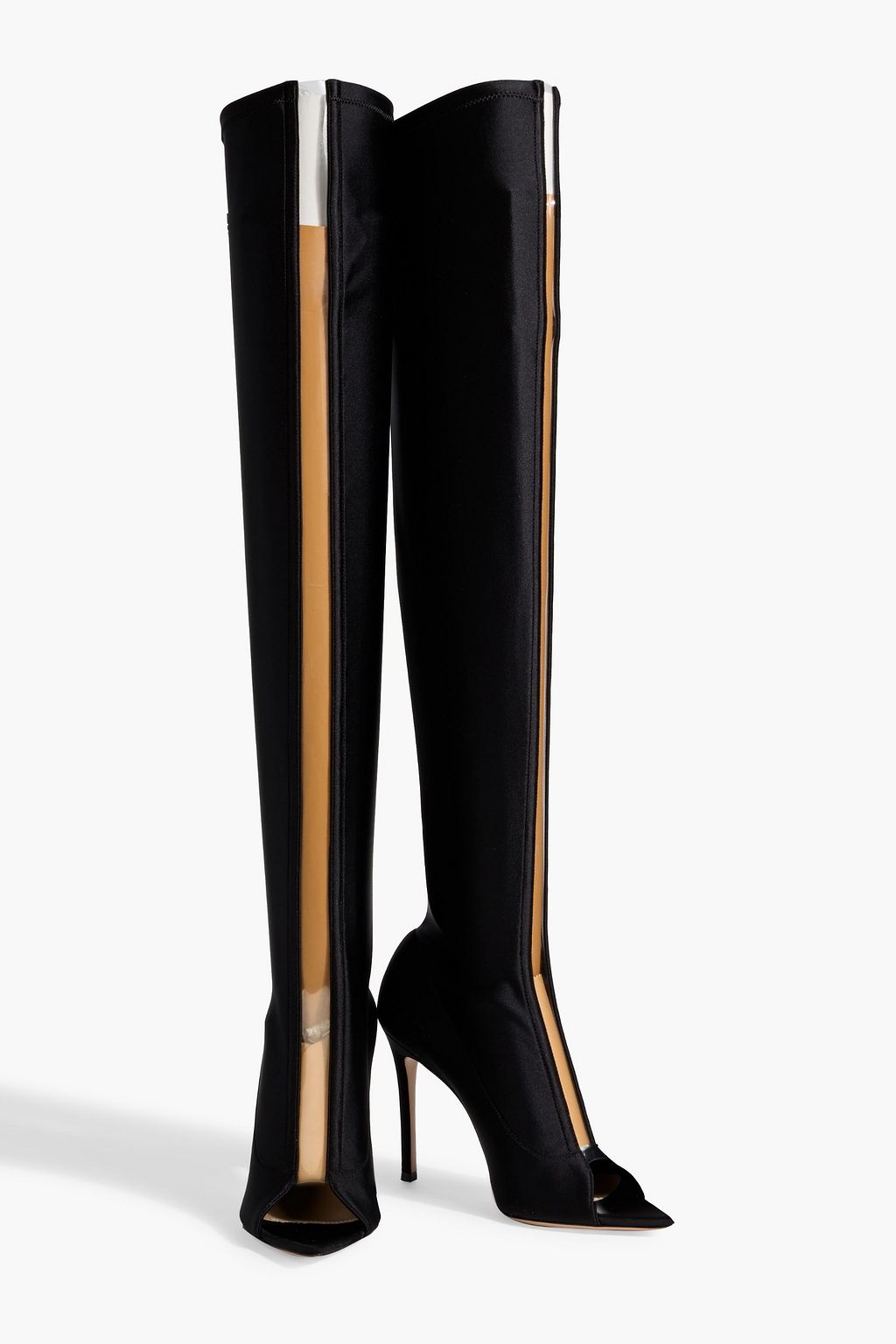 GIANVITO ROSSI Hiroko PVC and satin over-the-knee boots